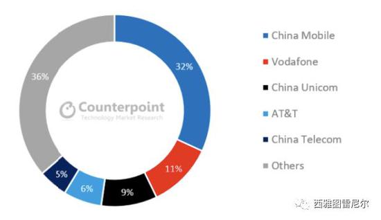 2018年全球IOT市场服务商市场份额