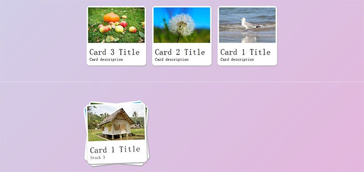 jQuery+css3相册图片叠加堆放展开动画特效