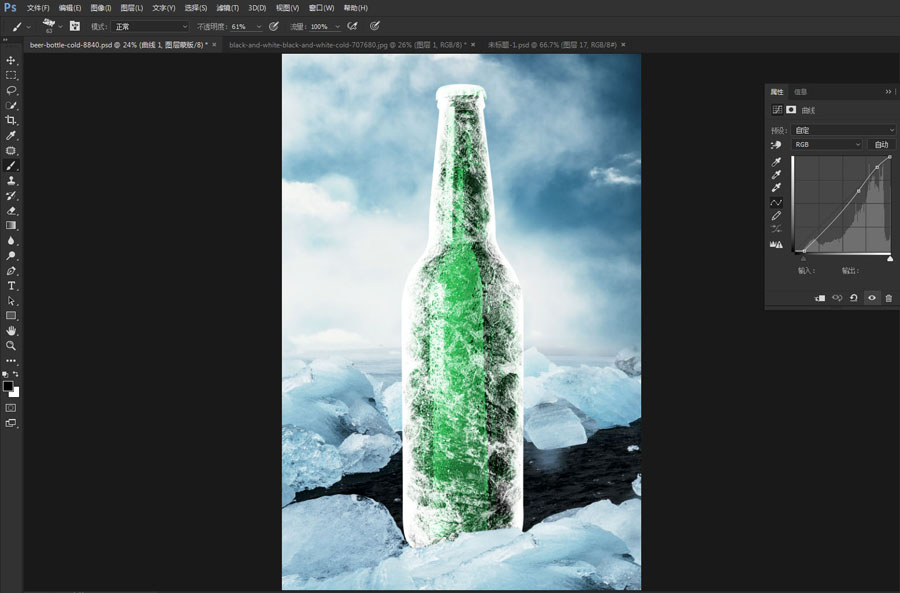 啤酒海报：用PS合成冰冻的啤酒海报,PS教程,思缘教程网