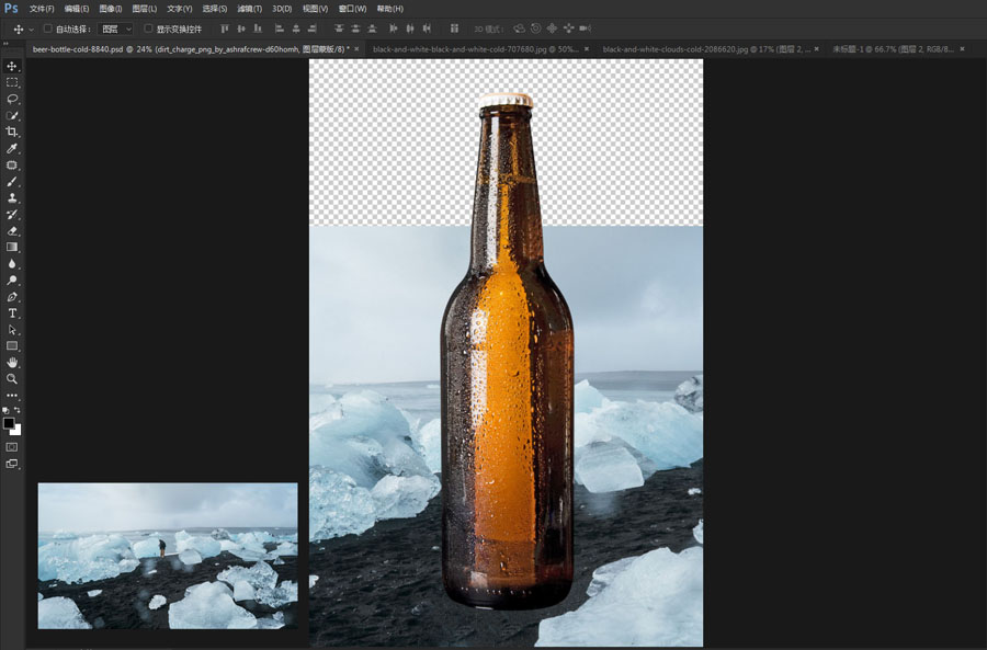 啤酒海报：用PS合成冰冻的啤酒海报,PS教程,思缘教程网