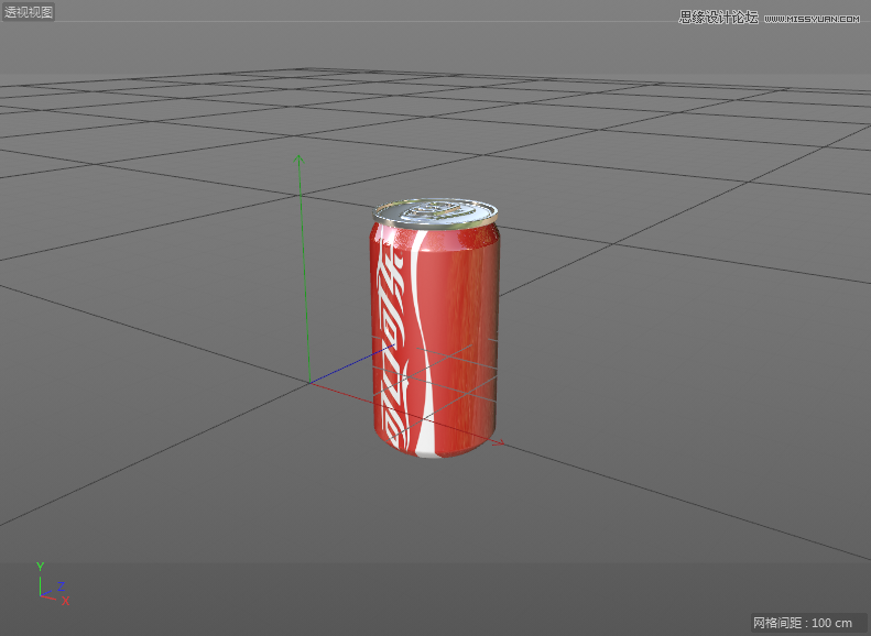 C4D制作逼真的可口可乐易拉罐模型,PS教程,思缘教程网