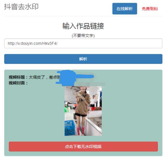 最新在线抖音去水印网PHP源码