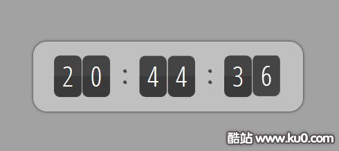 原生js配合图片滚动切换数字时钟特效