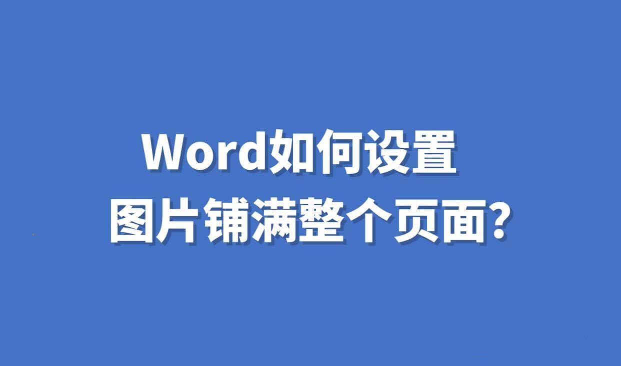 word图片如何铺满页面? Word设置图片铺满整个页面的技巧