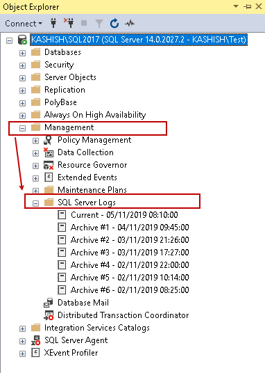 SQL Server使用xp_readerrorlog命令查看错误日志